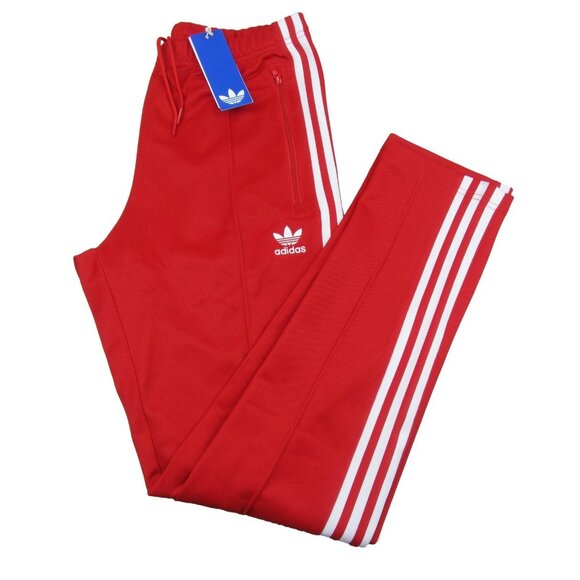 Adidas Originals Adicolor Beckenbauer Track Pants Mens Size Small Red NEW - Picture 1 of 13